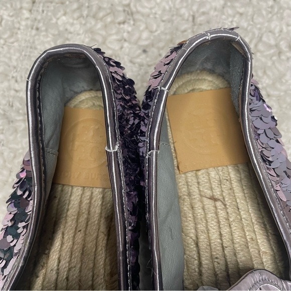 Tory Burch Purple Sequin Glitter Espadrilles 6 - Picture 9 of 10